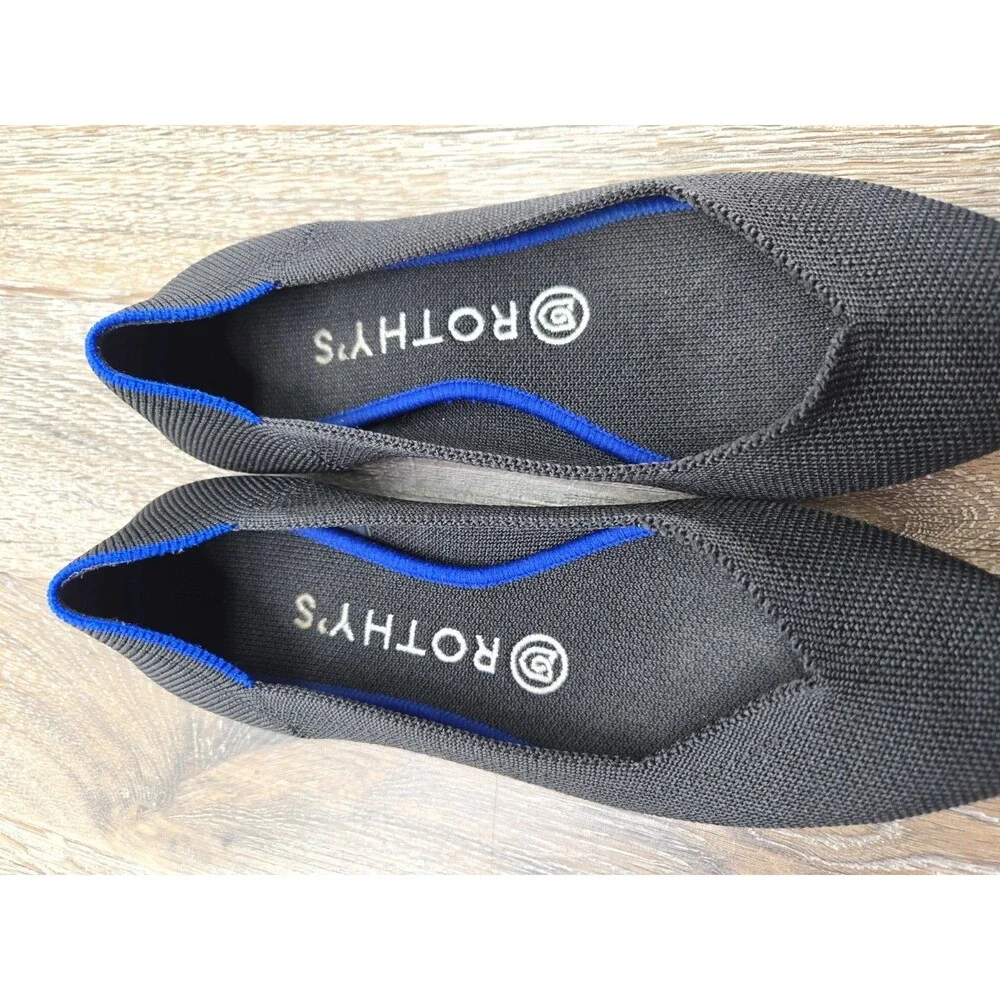 Rothy's The Point Flats Black Ballet Black Women's Size 7